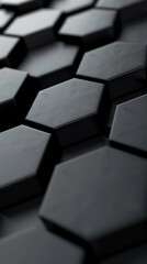 Fototapeta premium abstract background black hexagon 3d wallpaper business background 