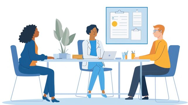 A medical interpreter facilitates communication between healthcare providers and non-English speaking patients.
