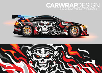 car wrap decal vinyl sticker design concept. with stripe grunge abstract background for race, livery, signage and daily use car
