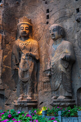 夜游亚洲中国世界文化遗产河南省洛阳市龙门石窟夜景