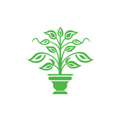 Plant icon on white background. Vector illustration in trendy flat style