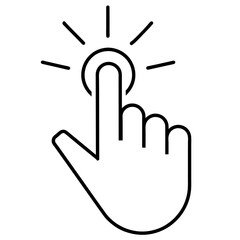 Hand click icon solid white background (6)