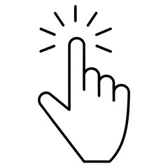 Obraz premium Hand click icon solid white background (9)
