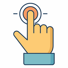 Hand click icon solid white background (10)