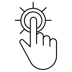 Hand click icon solid white background (17)