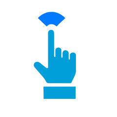 Obraz premium Hand click icon solid white background (19)