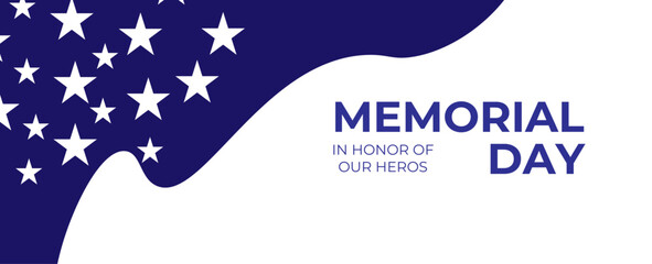 Happy Memorial Day background. National american holiday illustration. Vector Memorial day greeting card. suit for banner, cover, poster, flyer, brochure, placard, website. Vector illustration