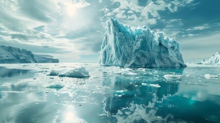 melting glaciers and rising sea levels dire consequences of global warming thoughtprovoking environmental concept