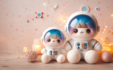 Obraz na płótnie Canvas Cute doll wearing a space suit