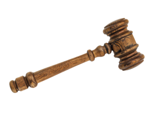 wooden gavel isolated
