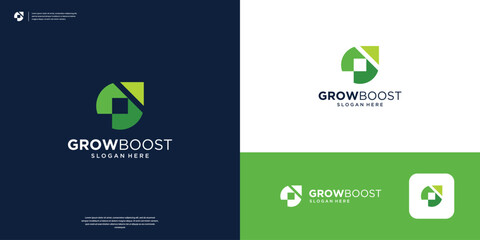Simple arrow growth logo design inspiration