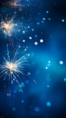 Fototapeta premium Fireworks illustration, happy new year