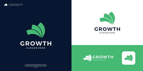 Abstract financial logo design. Creative diagram growth logo vector illustration.