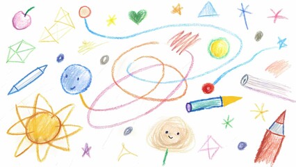 Developing Imagination, Crayon Art by Young Minds