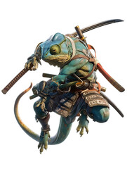 Chameleon Samurai Isolated