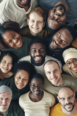 Composite image, collage of a diverse group of multicultural people.