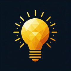 Fractal yellow lit up light bulb artsy logo icon