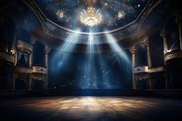Opera house stage lighting spotlight ballroom.