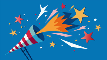 Whistling fireworks soaring high symbolizing the voices of the oppressed finally being heard.. Vector illustration