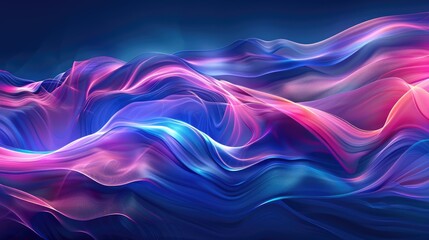 Blue and pink abstract waves
