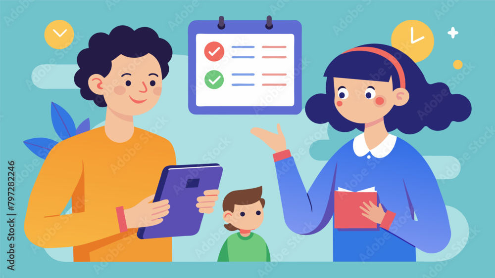 Poster a parent using a digital diary to track their childs milestones and receive customized suggestions f