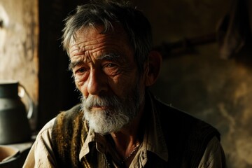 Elderly Man with a Thoughtful Expression