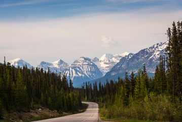 Beautiful scenery along the Icefields Parkway , Canadian Rocky Mountains, Alberta,Canada.