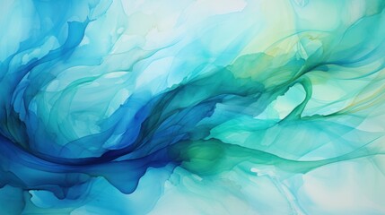 Abstract Blue and Green Fluid Art Background