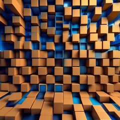 A three-dimensional grid of cubes rotating and shifting, creating an optical illusion of depth and movement, challenging the viewer's perception of space and reality1