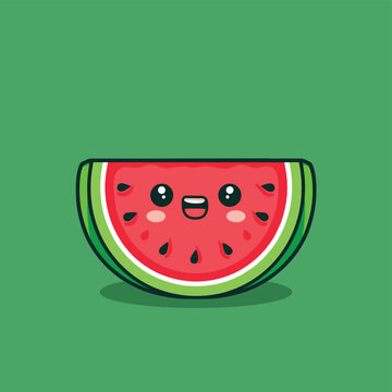 recommend clip art: Cute watermelon cartoon character vector illustration