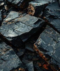 Close-up Texture of Dark Rocks