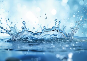 Crystal Clear Water Splashing Elegantly