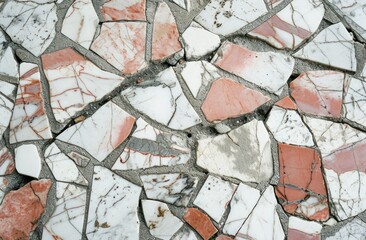 Fototapeta premium Close-up of a mosaic marble tile surface