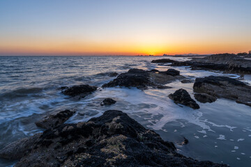 Obraz premium In the evening, the seaside scenery