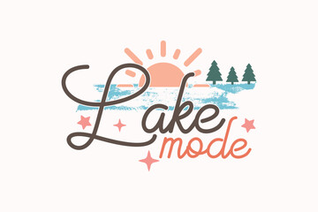 Retro Lake EPS T-shirt Design