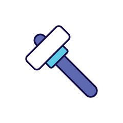 hammer icon with white background vector stock illustration