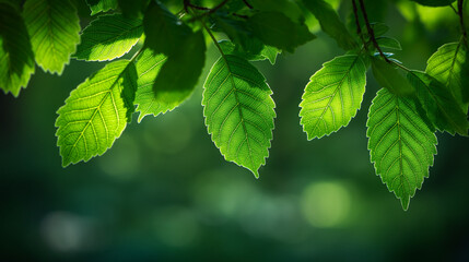 Fototapeta na wymiar Nature of green leaf in garden at summer. Natural green leaves plants using as spring background cover page greenery environment ecology wallpaper. 