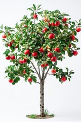 Apple trees on a white background  