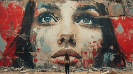 Person Standing in Front of Wall With Painting