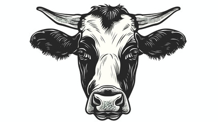 The symbol of a Holstein breed  Vector cow head icon. 