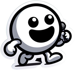 Obraz premium Eine kleine lustige Comicfigur im Vektor Sticker Format