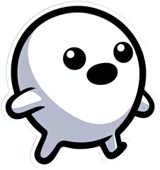 Obraz premium Eine kleine lustige Comicfigur im Vektor Sticker Format