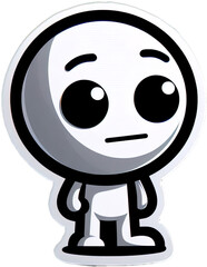 Fototapeta premium Eine kleine lustige Comicfigur im Vektor Sticker Format