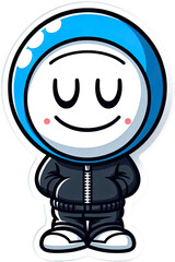 Eine kleine lustige Comicfigur im Vektor Sticker Format