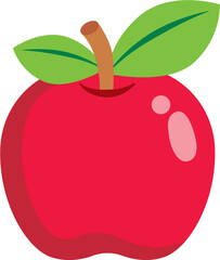 Flat icon apple fruit doodle illustration