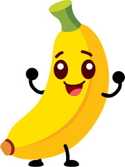 Cute banana cartoon emoji icon character illustration