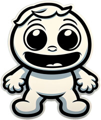 Fototapeta premium Eine kleine lustige Comicfigur im Vektor Sticker Format