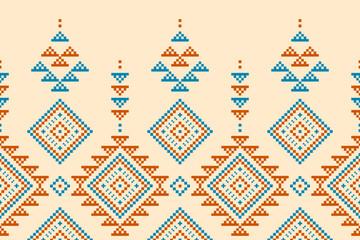Abstract ethnic Aztec style. Ethnic geometric seamless pattern in tribal. American, Mexican style. Design for background, illustration, fabric, clothing, carpet, textile, batik, embroidery.