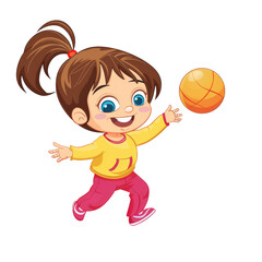girl playing with a ball
