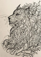 sketch of a lion